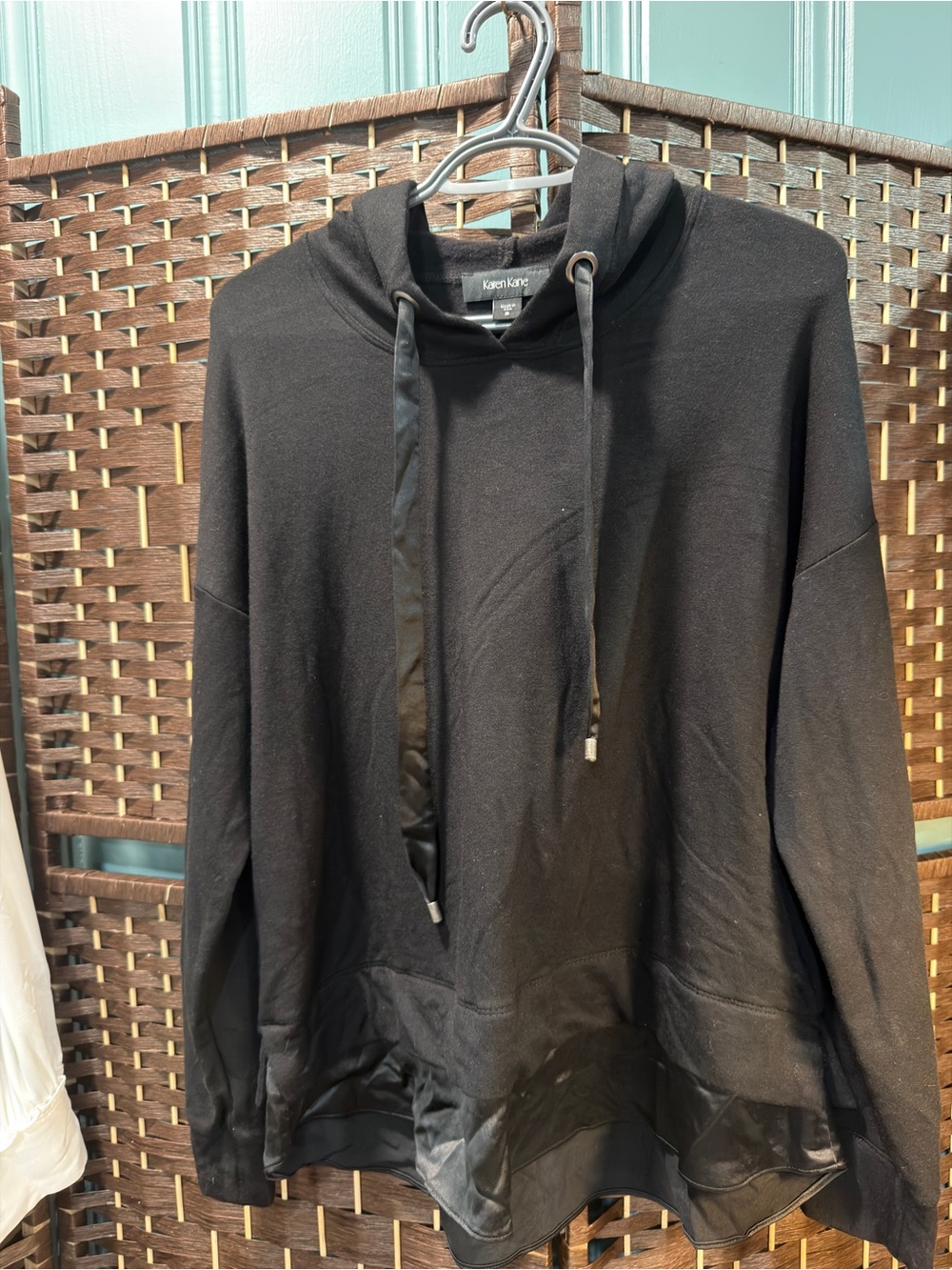 Karen Kane Black Knit Pullover with Satin Label size small NWT
